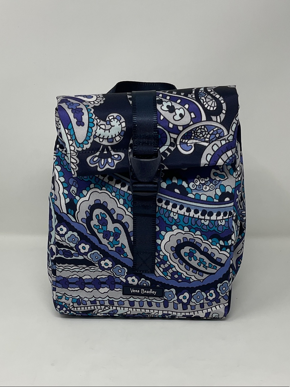 Vera Bradley Navy Purple Teal Paisley Lighten Up Lunch Tote